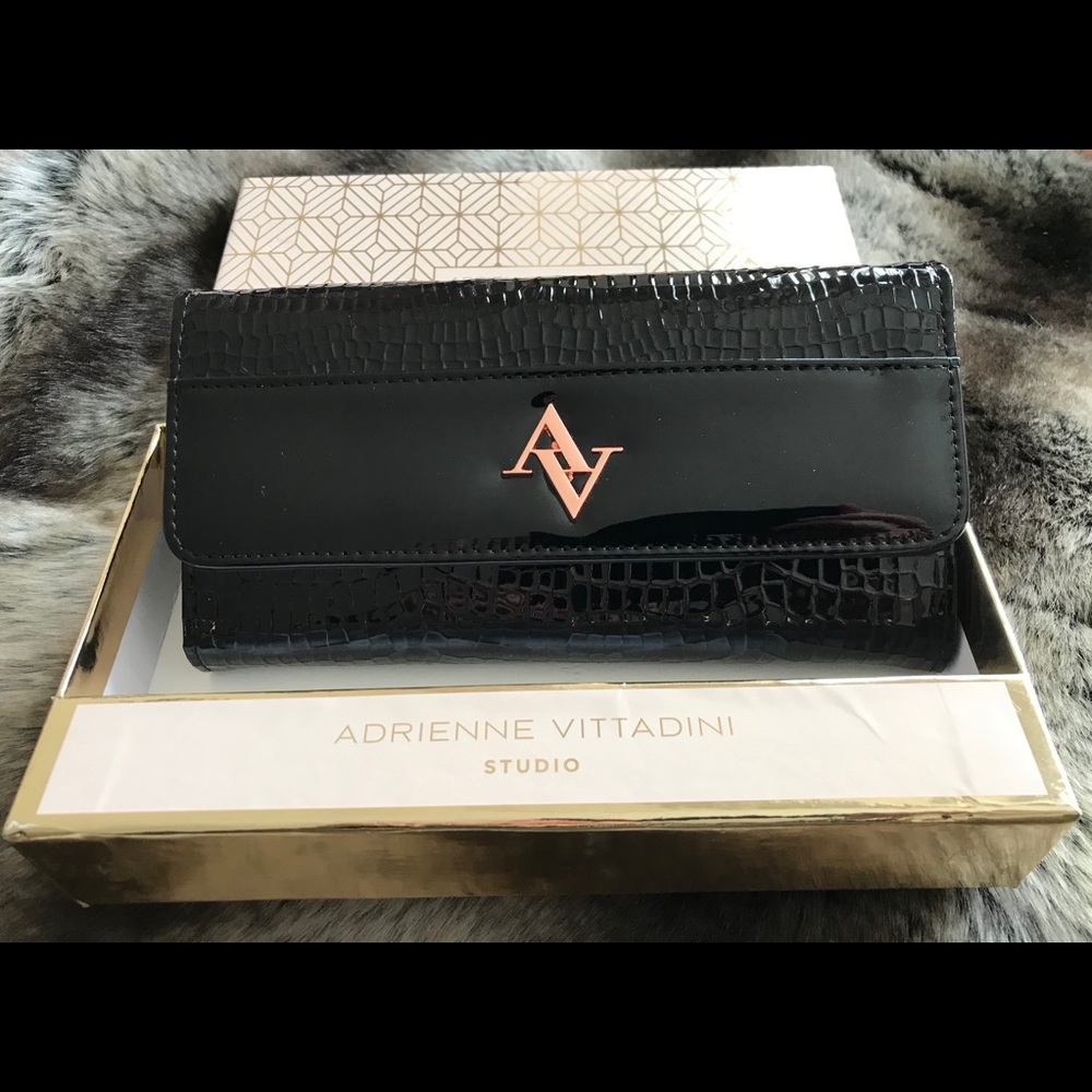 Adrienne Vittadini Studio Patent Leather Clutch